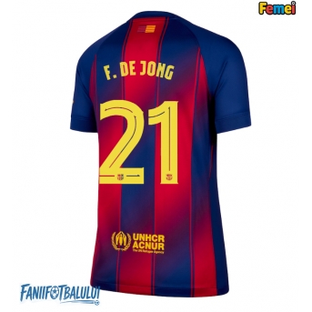 Barcelona Frenkie de Jong #21 Tricou Fotbal Replică 2025-26 Femei Acasa